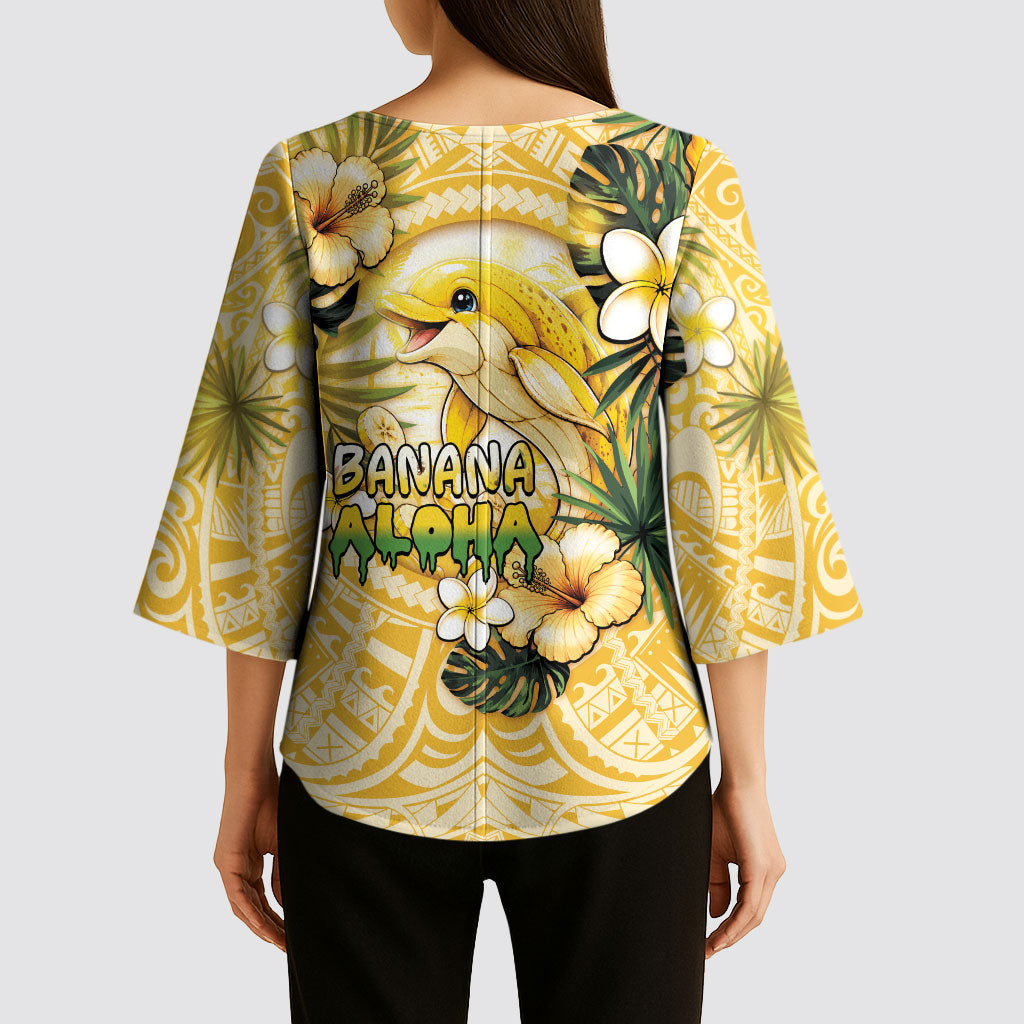 Hawaii Banana Dolphin Kimono Sleeve Blouse Cute Cosplay Naiʻa Fish Tribal Patterns DT05 - Polynesian Pride