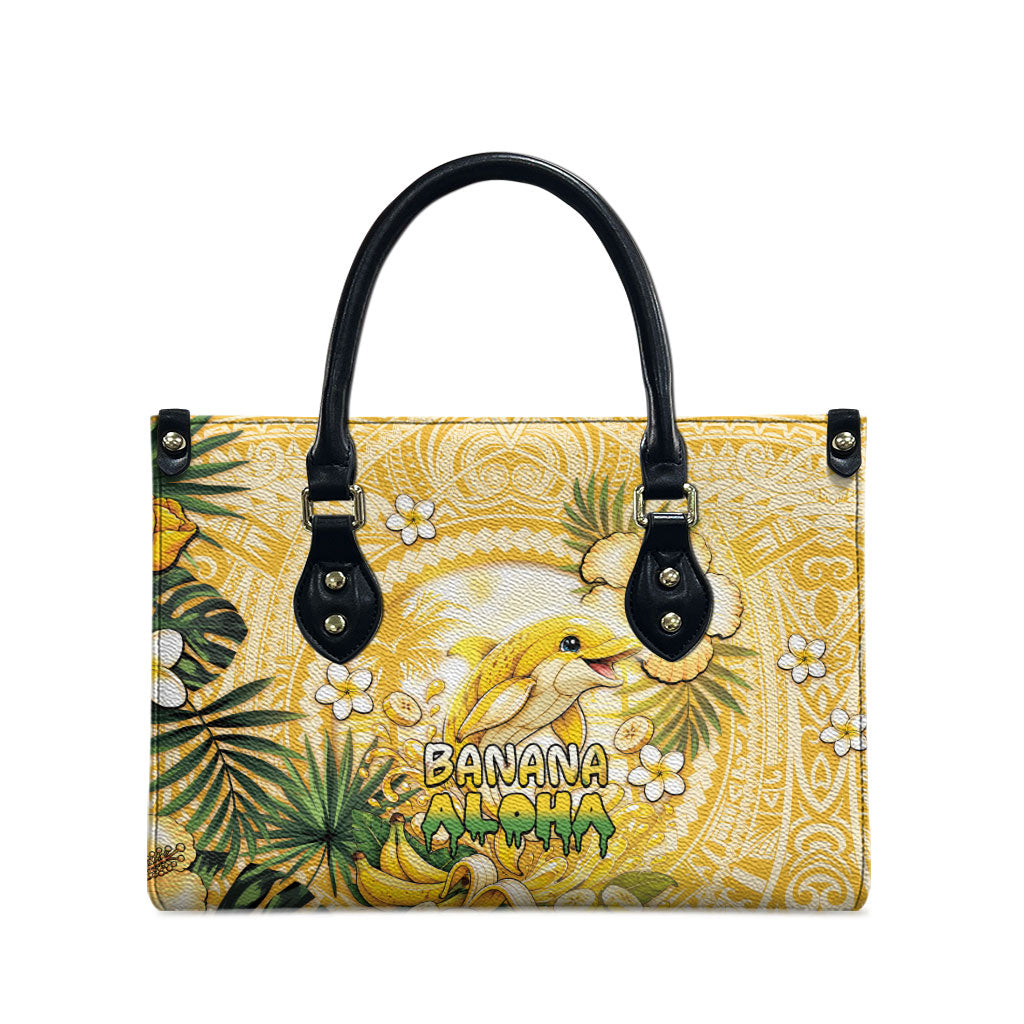 Hawaii Banana Dolphin Leather Bag Cute Cosplay Naiʻa Fish Tribal Patterns DT05 - Polynesian Pride