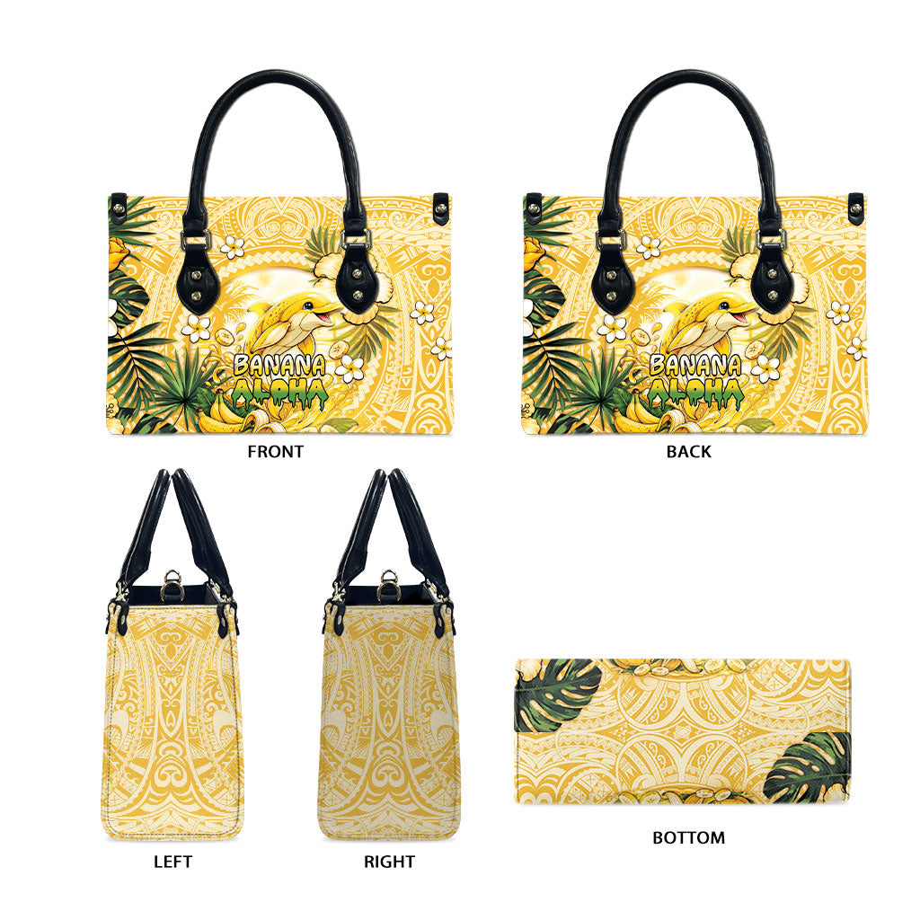 Hawaii Banana Dolphin Leather Bag Cute Cosplay Naiʻa Fish Tribal Patterns DT05 - Polynesian Pride