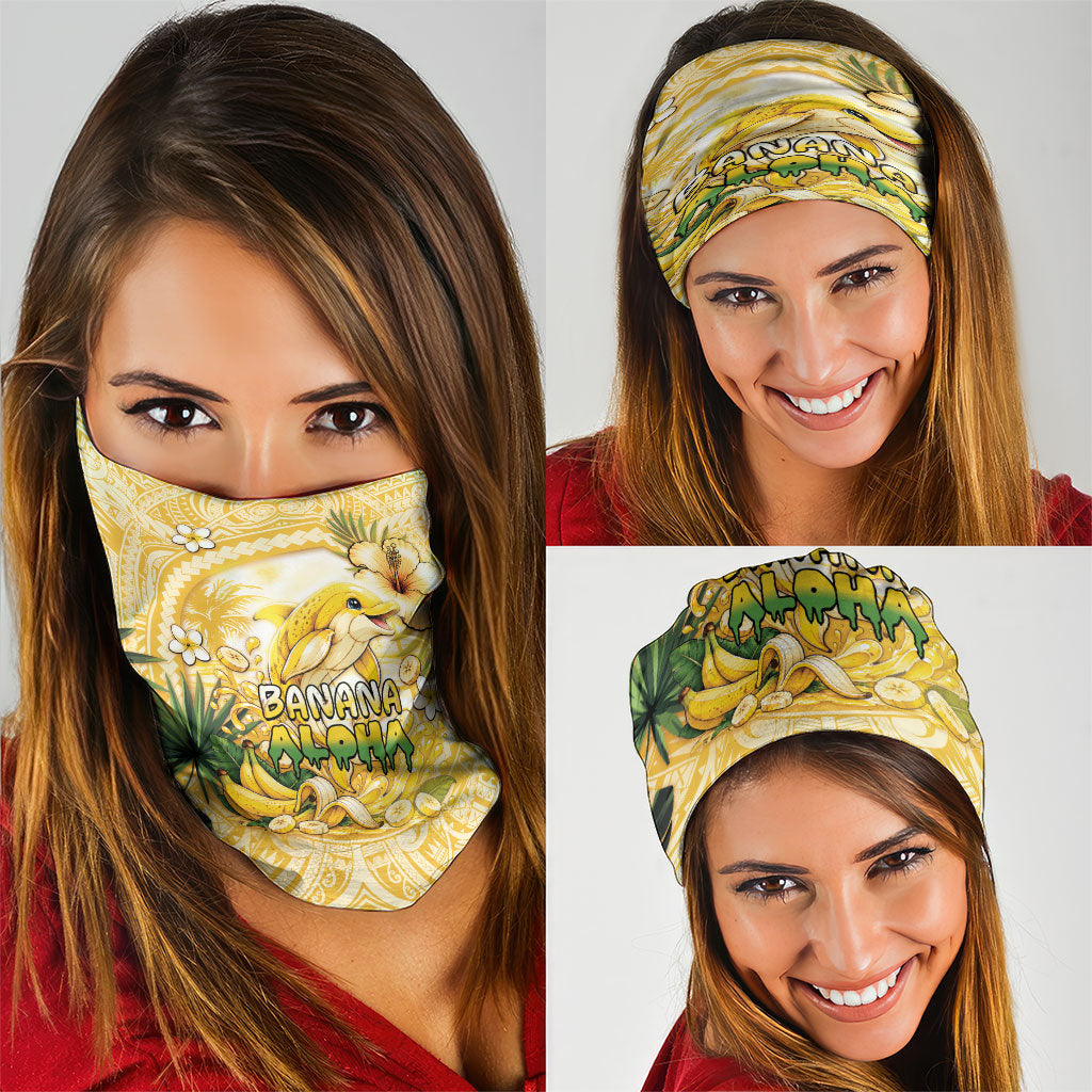 Hawaii Banana Dolphin Neck Gaiter Cute Cosplay Naiʻa Fish Tribal Patterns DT05 - Polynesian Pride