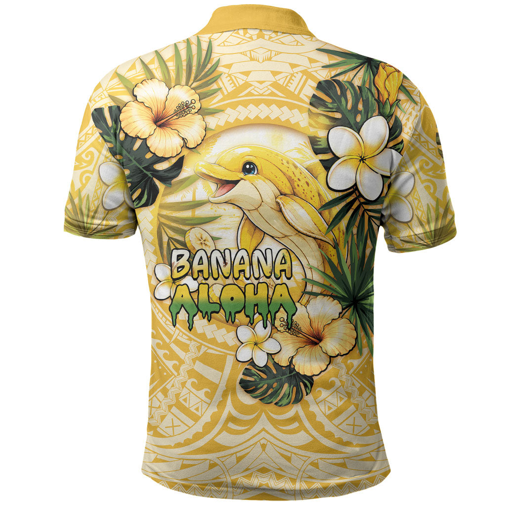 Hawaii Banana Dolphin Polo Shirt Cute Cosplay Naiʻa Fish Tribal Patterns DT05 - Polynesian Pride