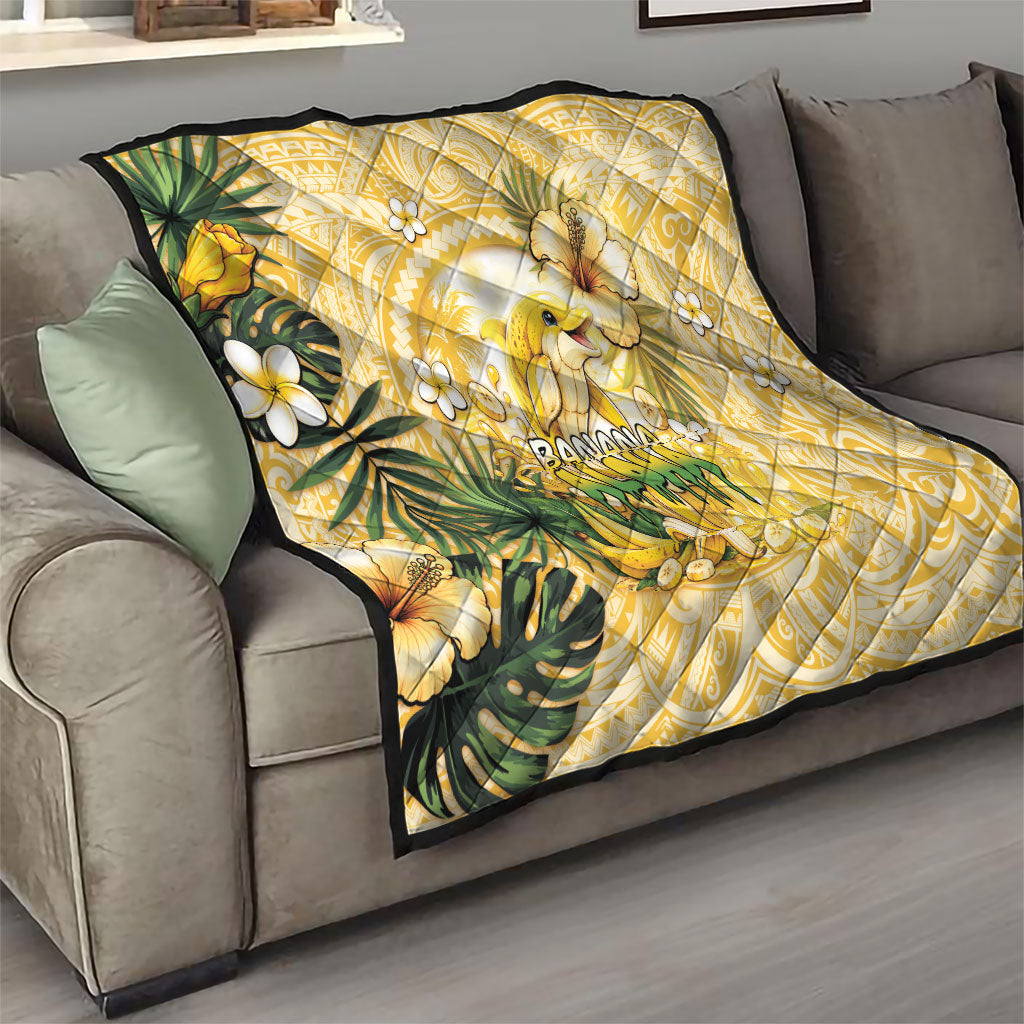 Hawaii Banana Dolphin Quilt Cute Cosplay Naiʻa Fish Tribal Patterns DT05 - Polynesian Pride