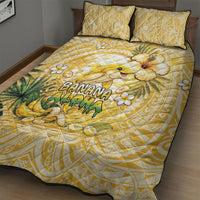Hawaii Banana Dolphin Quilt Bed Set Cute Cosplay Naiʻa Fish Tribal Patterns DT05 - Polynesian Pride