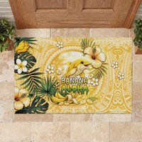 Hawaii Banana Dolphin Rubber Doormat Cute Cosplay Naiʻa Fish Tribal Patterns DT05 Yellow - Polynesian Pride