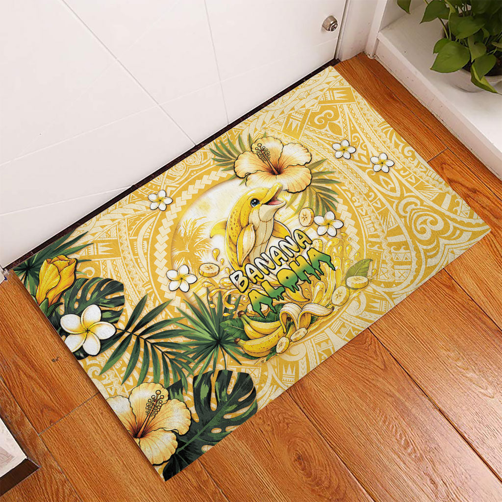 Hawaii Banana Dolphin Rubber Doormat Cute Cosplay Naiʻa Fish Tribal Patterns DT05 - Polynesian Pride