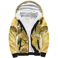 Hawaii Banana Dolphin Sherpa Hoodie Cute Cosplay Naiʻa Fish Tribal Patterns DT05 Unisex Yellow - Polynesian Pride