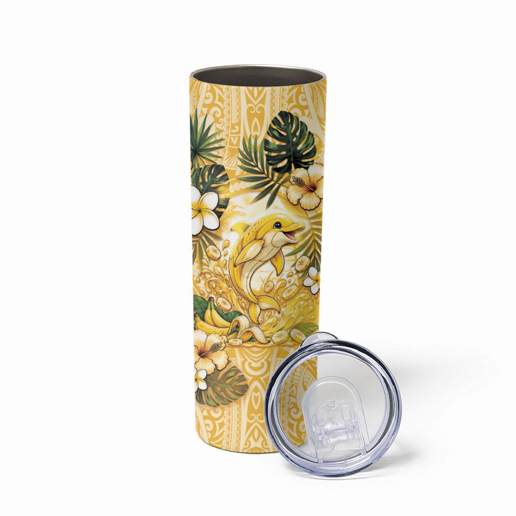 Hawaii Banana Dolphin Skinny Tumbler Cute Cosplay Naiʻa Fish Tribal Patterns DT05 - Polynesian Pride