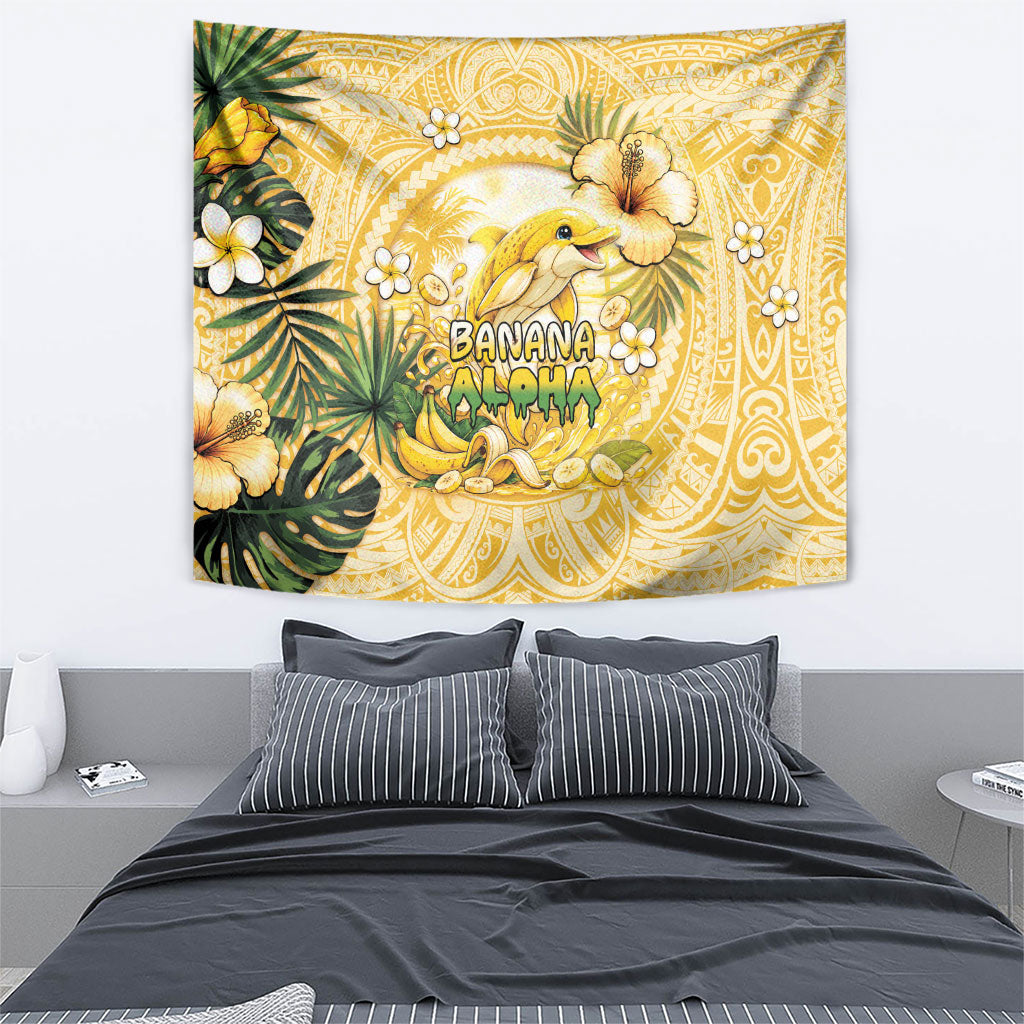 Hawaii Banana Dolphin Tapestry Cute Cosplay Naiʻa Fish Tribal Patterns DT05 - Polynesian Pride
