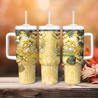 Hawaii Banana Dolphin Tumbler With Handle Cute Cosplay Naiʻa Fish Tribal Patterns DT05 - Polynesian Pride