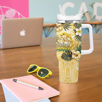 Hawaii Banana Dolphin Tumbler With Handle Cute Cosplay Naiʻa Fish Tribal Patterns DT05 - Polynesian Pride