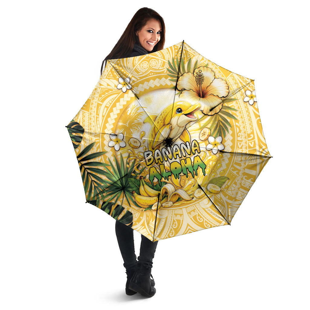 Hawaii Banana Dolphin Umbrella Cute Cosplay Naiʻa Fish Tribal Patterns DT05 - Polynesian Pride