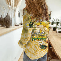 Hawaii Banana Dolphin Women Casual Shirt Cute Cosplay Naiʻa Fish Tribal Patterns DT05 - Polynesian Pride