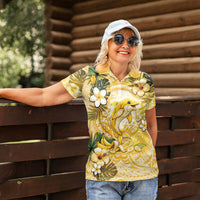 Hawaii Banana Dolphin Women Polo Shirt Cute Cosplay Naiʻa Fish Tribal Patterns DT05 - Polynesian Pride