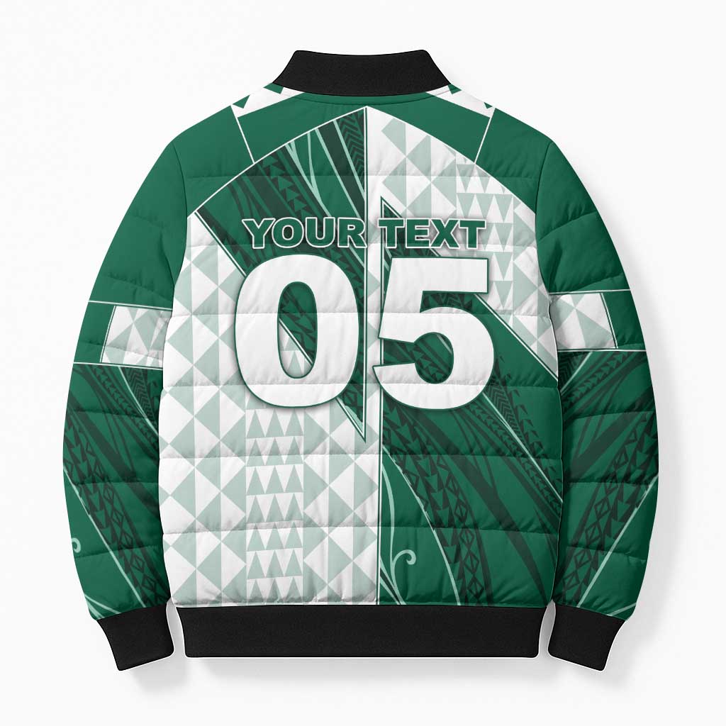 Custom Hawaii Volleyball Bomber Puffer Jacket Shaka Aloha Hand