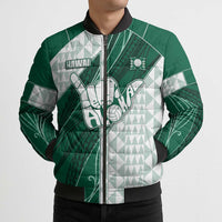 Custom Hawaii Volleyball Bomber Puffer Jacket Shaka Aloha Hand