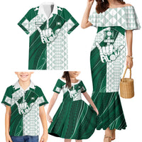 Custom Hawaii Volleyball Family Matching Mermaid Dress and Hawaiian Shirt Shaka Aloha Hand
