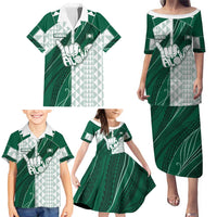 Custom Hawaii Volleyball Family Matching Puletasi and Hawaiian Shirt Shaka Aloha Hand