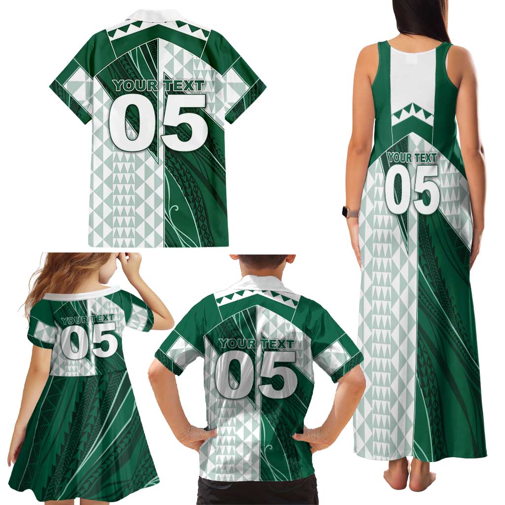 Custom Hawaii Volleyball Family Matching Tank Maxi Dress and Hawaiian Shirt Shaka Aloha Hand