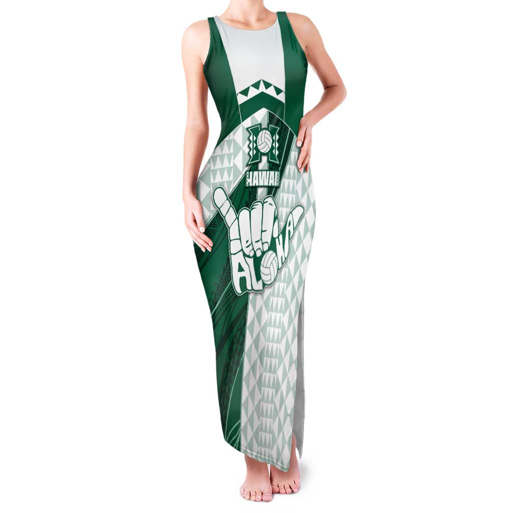 Custom Hawaii Volleyball Family Matching Tank Maxi Dress and Hawaiian Shirt Shaka Aloha Hand