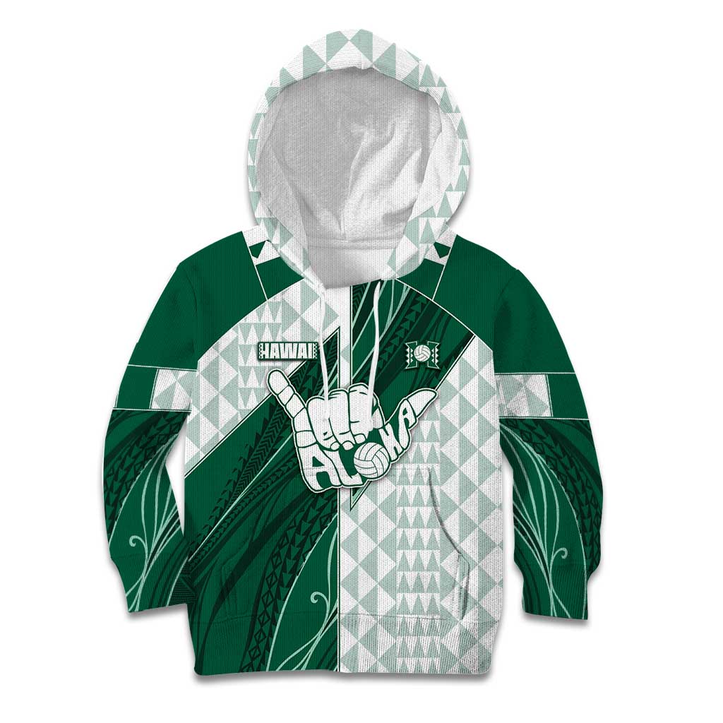 Custom Hawaii Volleyball Kid Hoodie Shaka Aloha Hand