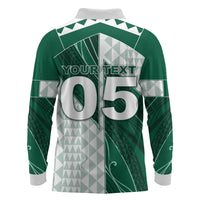 Custom Hawaii Volleyball Long Sleeve Polo Shirt Shaka Aloha Hand