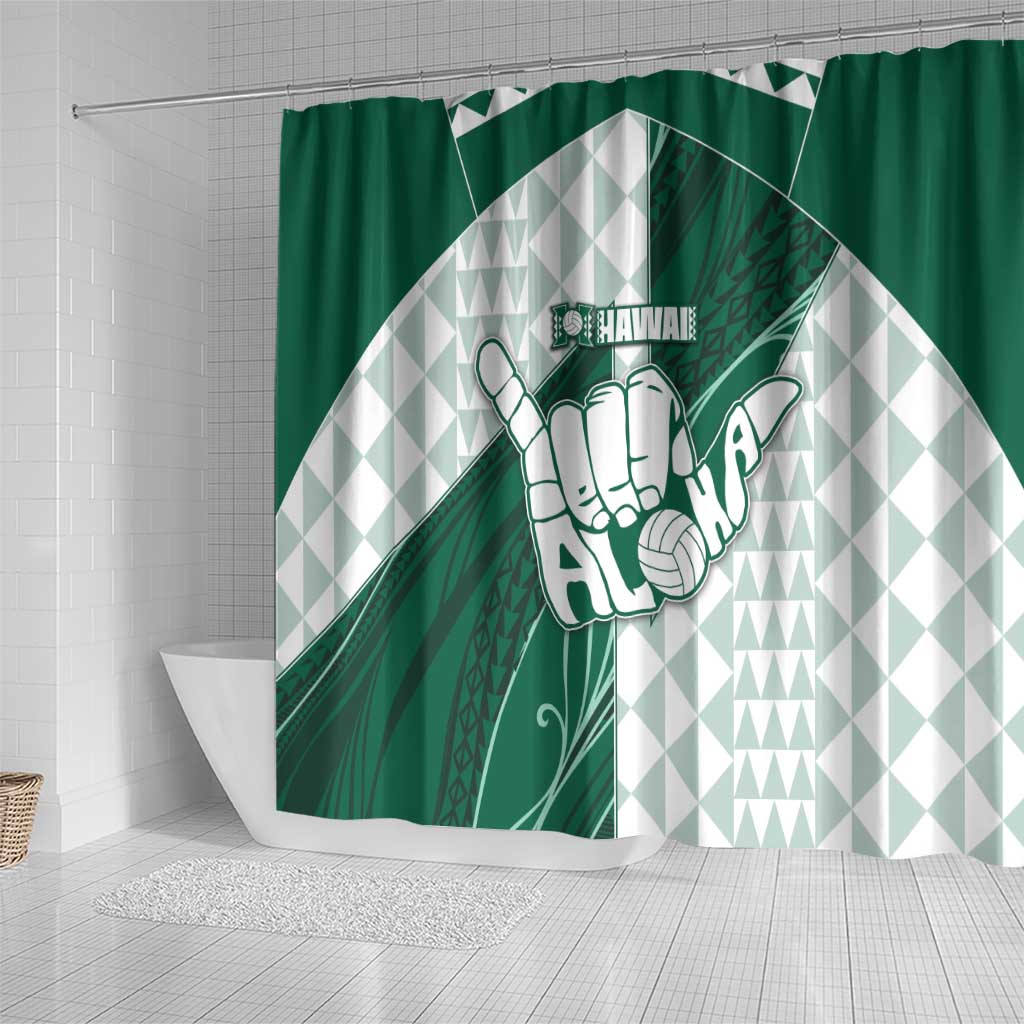 Hawaii Volleyball Shower Curtain Shaka Aloha Hand