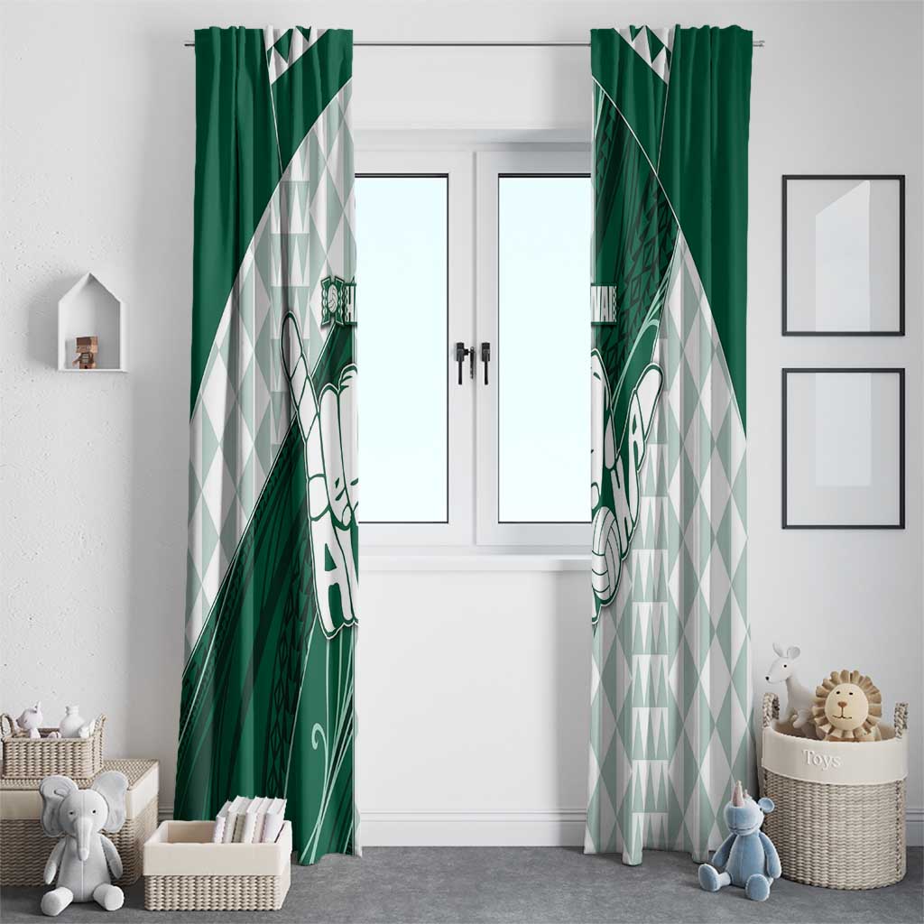 Hawaii Volleyball Window Curtain Shaka Aloha Hand