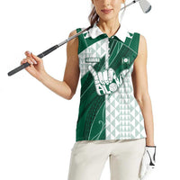 Custom Hawaii Volleyball Women Sleeveless Polo Shirt Shaka Aloha Hand