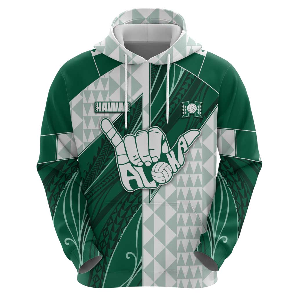 Custom Hawaii Volleyball Zip Hoodie Shaka Aloha Hand
