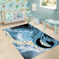 Piko Hawaiian Area Rug Blue Galaxy Spiral Plumeria Tribal Patterns DT05 - Polynesian Pride