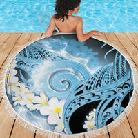 Piko Hawaiian Beach Blanket Blue Galaxy Spiral Plumeria Tribal Patterns DT05 - Polynesian Pride