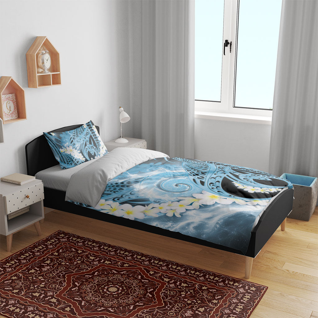 Piko Hawaiian Bedding Set Blue Galaxy Spiral Plumeria Tribal Patterns DT05 - Polynesian Pride