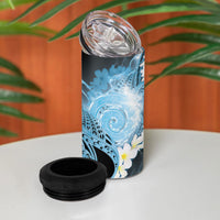 Piko Hawaiian 4 in 1 Can Cooler Tumbler Blue Galaxy Spiral Plumeria Tribal Patterns DT05 - Polynesian Pride
