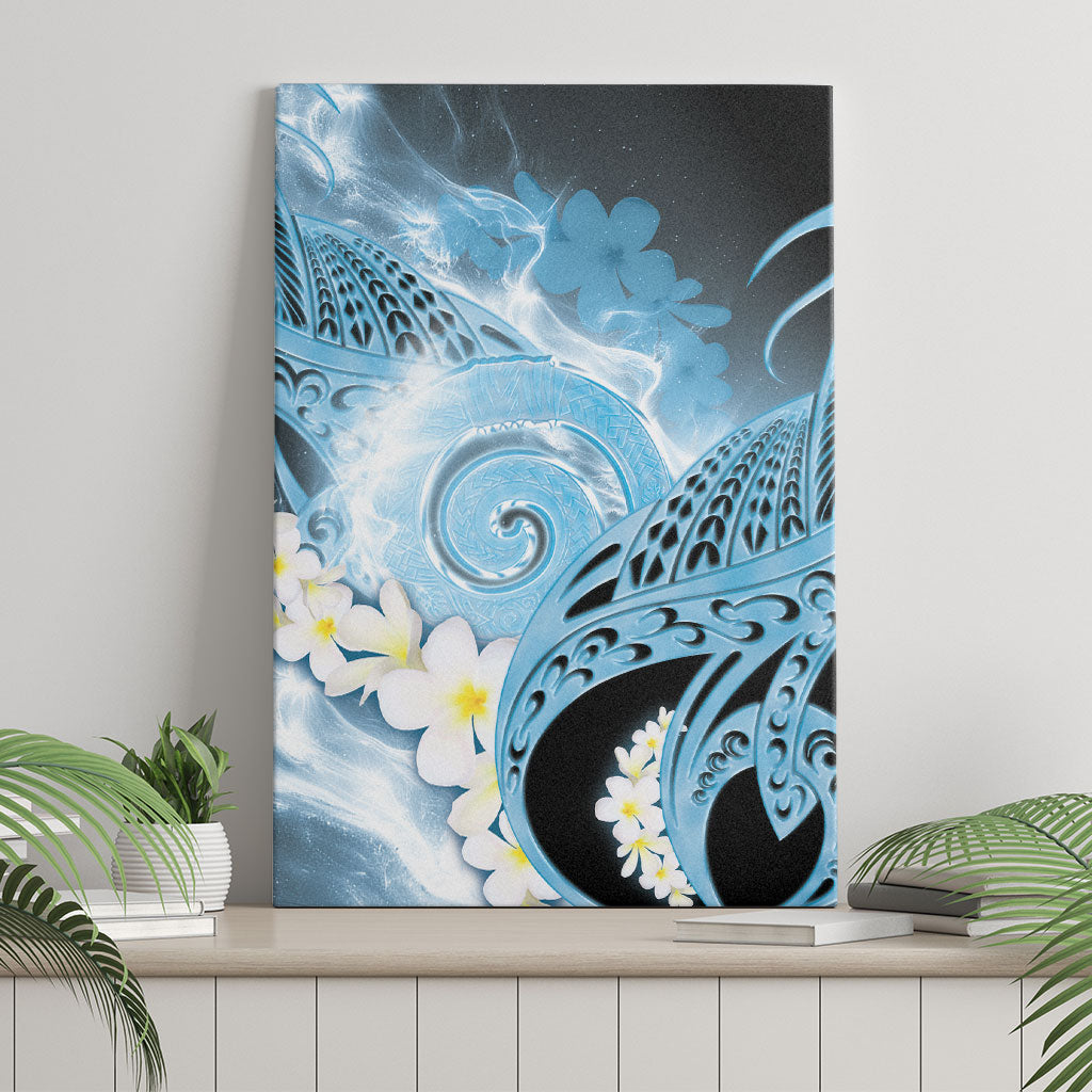 Piko Hawaiian Canvas Wall Art Blue Galaxy Spiral Plumeria Tribal Patterns DT05 - Polynesian Pride
