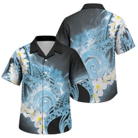 Piko Hawaiian Family Matching Mermaid Dress and Hawaiian Shirt Blue Galaxy Spiral Plumeria Tribal Patterns DT05 Son's Shirt Blue - Polynesian Pride