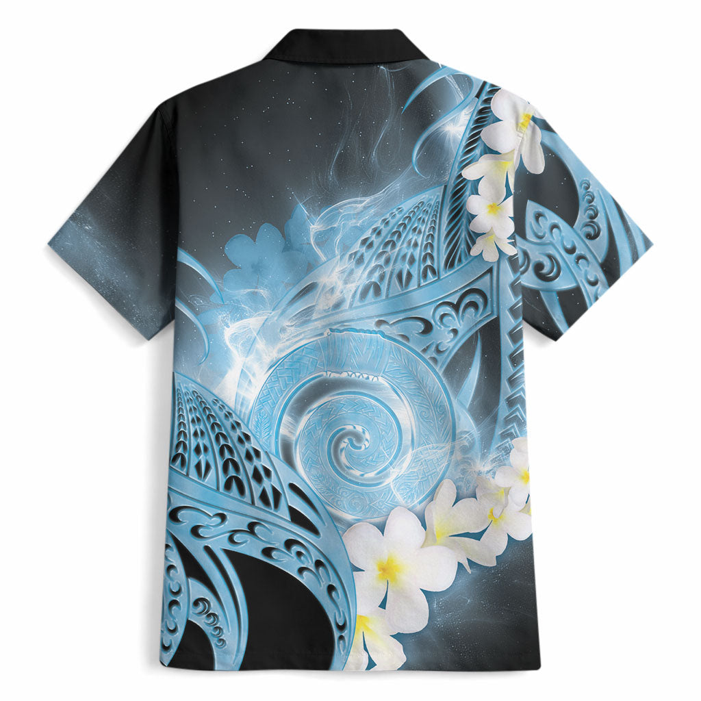 Piko Hawaiian Hawaiian Shirt Blue Galaxy Spiral Plumeria Tribal Patterns DT05 - Polynesian Pride
