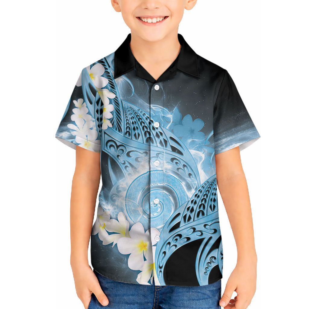 Piko Hawaiian Hawaiian Shirt Blue Galaxy Spiral Plumeria Tribal Patterns DT05 - Polynesian Pride