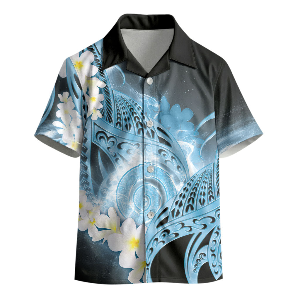 Piko Hawaiian Kid Hawaiian Shirt Blue Galaxy Spiral Plumeria Tribal Patterns DT05 - Polynesian Pride