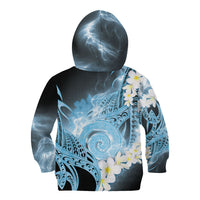 Piko Hawaiian Kid Hoodie Blue Galaxy Spiral Plumeria Tribal Patterns DT05 - Polynesian Pride