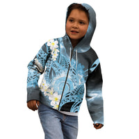 Piko Hawaiian Kid Hoodie Blue Galaxy Spiral Plumeria Tribal Patterns DT05 - Polynesian Pride
