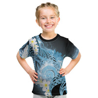 Piko Hawaiian Kid T Shirt Blue Galaxy Spiral Plumeria Tribal Patterns DT05 Blue - Polynesian Pride