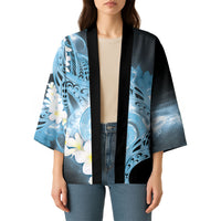 Piko Hawaiian Kimono Blue Galaxy Spiral Plumeria Tribal Patterns DT05 - Polynesian Pride