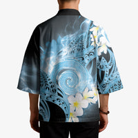 Piko Hawaiian Kimono Blue Galaxy Spiral Plumeria Tribal Patterns DT05 - Polynesian Pride