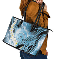 Piko Hawaiian Leather Tote Bag Blue Galaxy Spiral Plumeria Tribal Patterns DT05 - Polynesian Pride