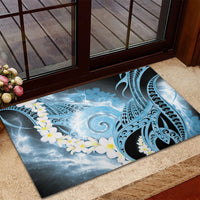 Piko Hawaiian Rubber Doormat Blue Galaxy Spiral Plumeria Tribal Patterns DT05 - Polynesian Pride