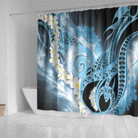 Piko Hawaiian Shower Curtain Blue Galaxy Spiral Plumeria Tribal Patterns DT05 - Polynesian Pride