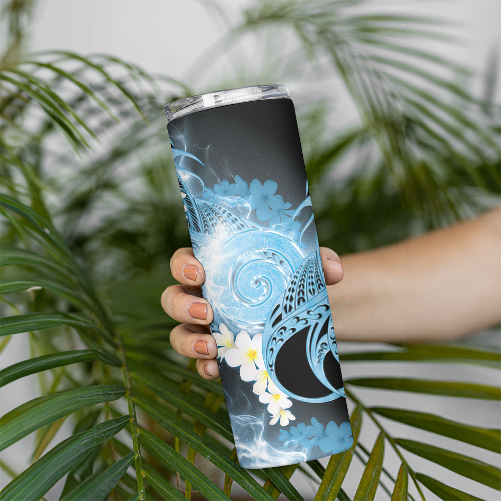 Piko Hawaiian Skinny Tumbler Blue Galaxy Spiral Plumeria Tribal Patterns DT05 - Polynesian Pride