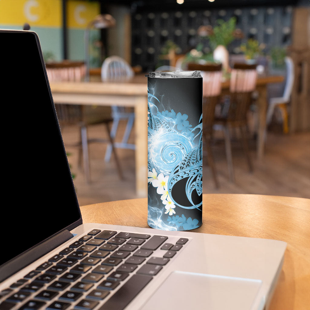 Piko Hawaiian Skinny Tumbler Blue Galaxy Spiral Plumeria Tribal Patterns DT05 - Polynesian Pride