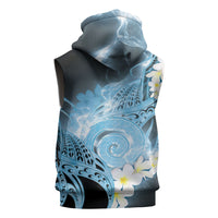 Piko Hawaiian Sleeveless Zip Hoodie Blue Galaxy Spiral Plumeria Tribal Patterns DT05 - Polynesian Pride