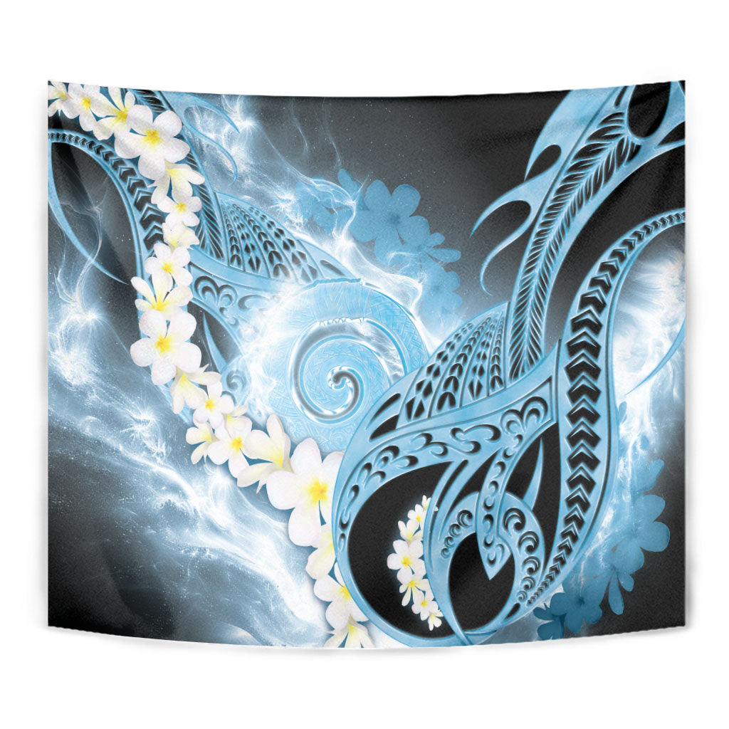 Piko Hawaiian Tapestry Blue Galaxy Spiral Plumeria Tribal Patterns DT05 - Polynesian Pride